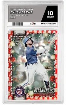 2026 TOPPS HOLIDAY RED SANTA BAG FOIL #H181 DYLAN CREWS MPE 10 GEM/MT — graded card up for auction