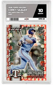 2026 TOPPS HOLIDAY RED SANTA BAG FOIL #H81 COREY SEAGER MPE 10 GEM/MT — graded card up for auction
