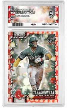 2026 TOPPS HOLIDAY RED SANTA BAG FOIL #H197 JARREN DURAN MPE 9 MINT — graded card up for auction