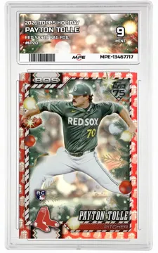 2026 TOPPS HOLIDAY RED SANTA BAG FOIL #H120 PAYTON TOLLE MPE 9 MINT — graded card up for auction