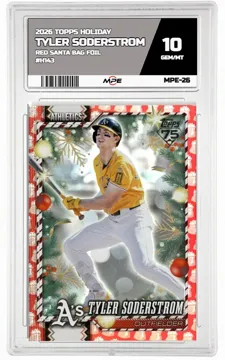 2026 TOPPS HOLIDAY RED SANTA BAG FOIL #H143 TYLER SODERSTROM MPE 10 GEM/MT — graded card up for auction