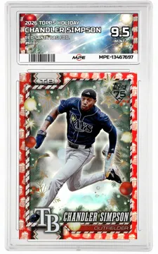 2026 TOPPS HOLIDAY RED SANTA BAG FOIL #H187 CHANDLER SIMPSON MPE 9.5 MINT+ — graded card up for auction