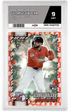 2026 TOPPS HOLIDAY RED SANTA BAG FOIL #H174 GEORGE VALERA MPE 9 MINT — graded card up for auction