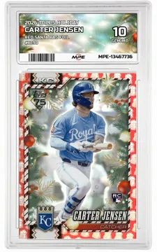 2026 TOPPS HOLIDAY RED SANTA BAG FOIL #H198 CARTER JENSEN MPE 10 GEM/MT — graded card up for auction