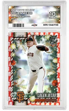2026 TOPPS HOLIDAY RED SANTA BAG FOIL #H134 LOGAN WEBB MPE 10 GEM/MT — graded card up for auction