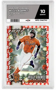 2026 TOPPS HOLIDAY RED SANTA BAG FOIL #H172 WILLY ADAMES MPE 10 GEM/MT — graded card up for auction