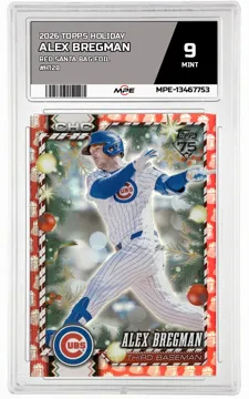2026 TOPPS HOLIDAY RED SANTA BAG FOIL #H128 ALEX BREGMAN MPE 9 MINT — graded card up for auction
