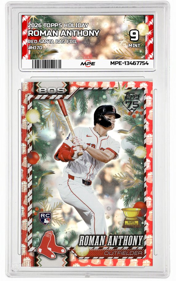 2026 TOPPS HOLIDAY RED SANTA BAG FOIL #H170 ROMAN ANTHONY MPE 9 MINT — graded card auctioned from the MPE vault