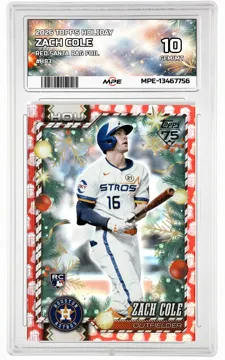 2026 TOPPS HOLIDAY RED SANTA BAG FOIL #H83 ZACH COLE MPE 10 GEM/MT — graded card up for auction