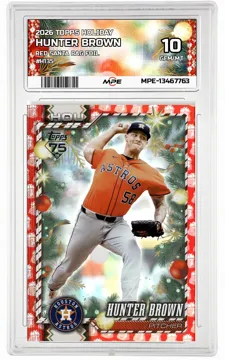 2026 TOPPS HOLIDAY RED SANTA BAG FOIL #H135 HUNTER BROWN MPE 10 GEM/MT — graded card up for auction