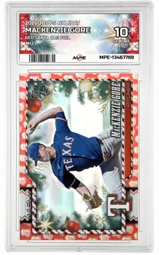 2026 TOPPS HOLIDAY RED SANTA BAG FOIL #H23 MACKENZIE GORE MPE 10 GEM/MT — graded card up for auction