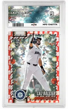 2026 TOPPS HOLIDAY RED SANTA BAG FOIL #H153 CAL RALEIGH MPE 9 MINT — graded card up for auction