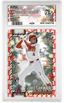 2026 TOPPS HOLIDAY RED SANTA BAG FOIL #H146 CHRISTIAN MOORE MPE 9.5 MINT+ — graded card up for auction