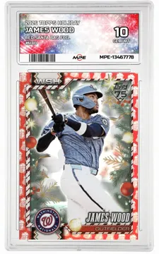 2026 TOPPS HOLIDAY RED SANTA BAG FOIL #H80 JAMES WOOD MPE 10 GEM/MT — graded card up for auction