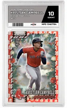 2026 TOPPS HOLIDAY RED SANTA BAG FOIL #H132 KRISTIAN CAMPBELL MPE 10 GEM/MT — graded card up for auction