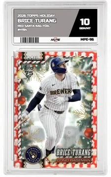 2026 TOPPS HOLIDAY RED SANTA BAG FOIL #H194 BRICE TURANG MPE 10 GEM/MT — graded card up for auction