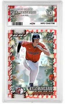 2026 TOPPS HOLIDAY RED SANTA BAG FOIL #H37 KYLE MANZARDO MPE 10 GEM/MT — graded card up for auction