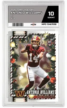 2026 TOPPS HOLIDAY RC #178 ANTONIO WILLIAMS MPE 10 GEM/MT — graded card up for auction