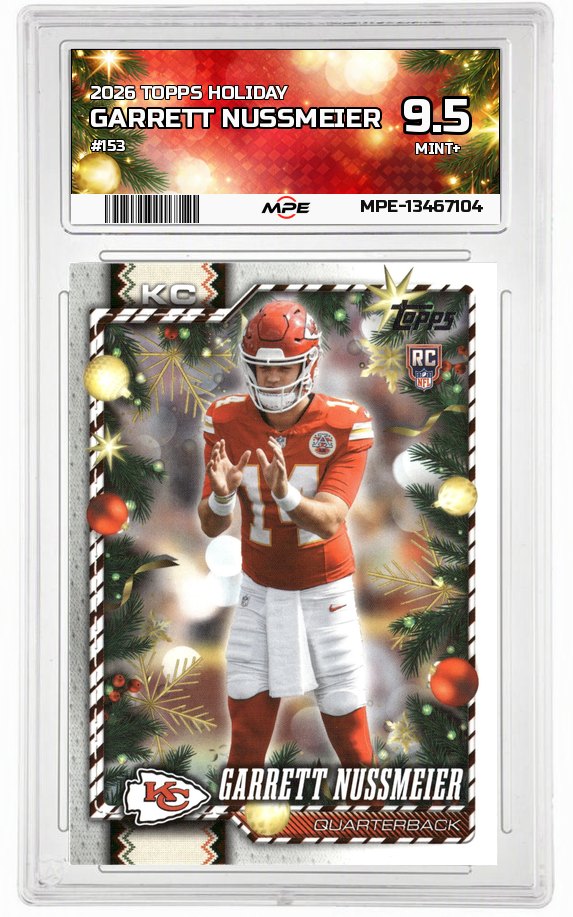 2026 TOPPS HOLIDAY #153 GARRETT NUSSMEIER MPE 9.5 MINT+ — graded card auctioned from the MPE vault