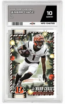2026 TOPPS HOLIDAY SP #25 JA'MARR CHASE MPE 10 GEM/MT — graded card up for auction