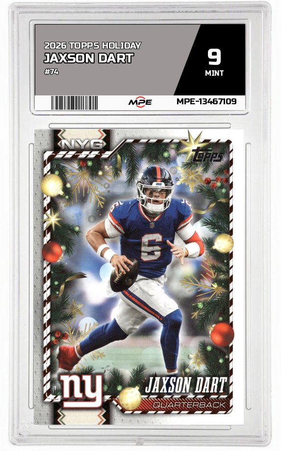 2026 TOPPS HOLIDAY #74 JAXSON DART MPE 9 MINT — graded card auctioned from the MPE vault