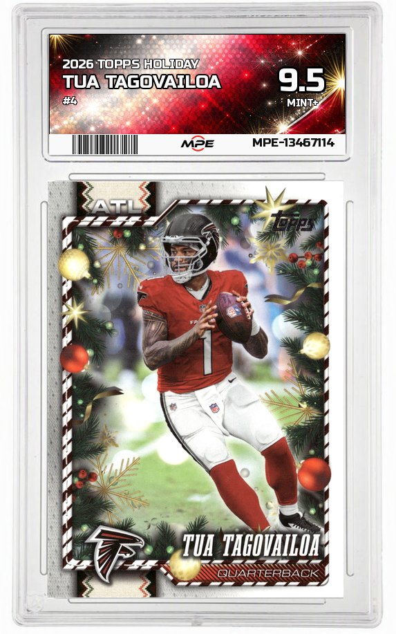 2026 TOPPS HOLIDAY #4 TUA TAGOVAILOA MPE 9.5 MINT+ — graded card auctioned from the MPE vault
