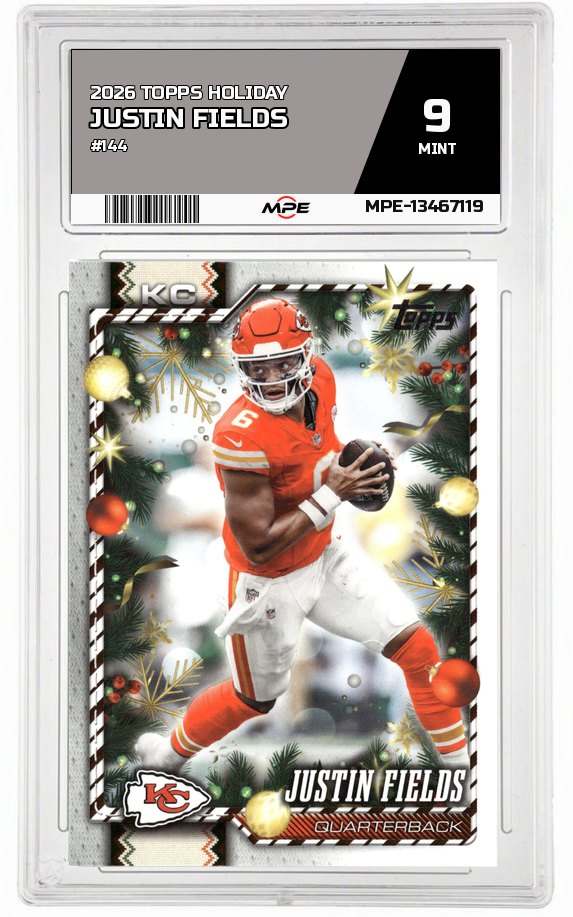 2026 TOPPS HOLIDAY #144 JUSTIN FIELDS MPE 9 MINT — graded card auctioned from the MPE vault