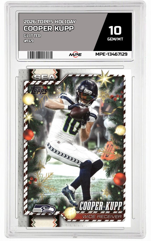 2026 TOPPS HOLIDAY GLITTER #149 COOPER KUPP MPE 10 GEM/MT — graded card auctioned from the MPE vault