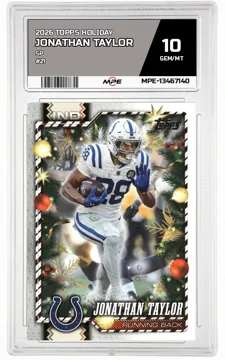 2026 TOPPS HOLIDAY SP #21 JONATHAN TAYLOR MPE 10 GEM/MT — graded card up for auction