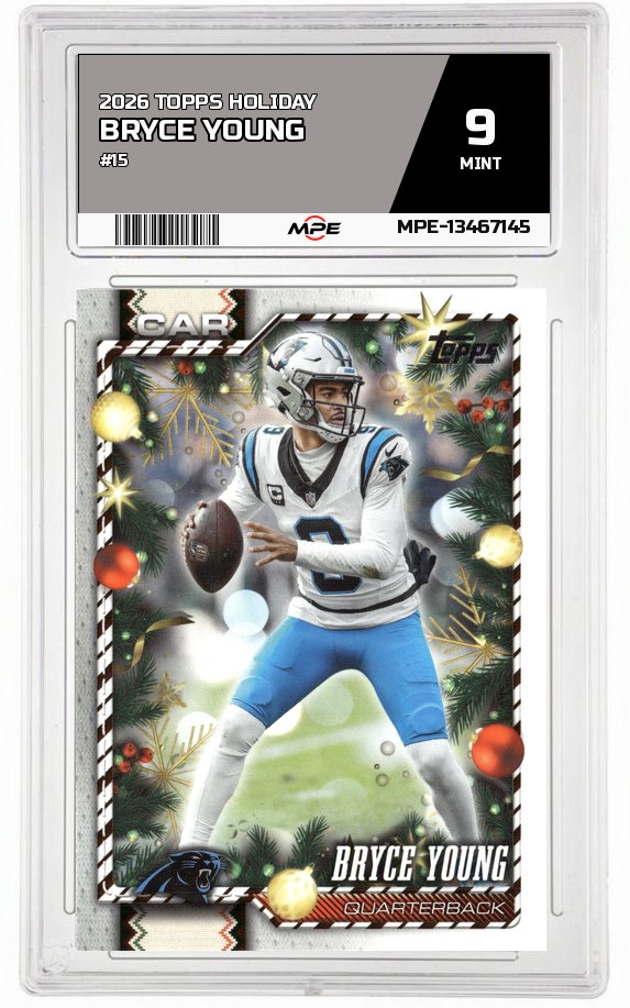 2026 TOPPS HOLIDAY #15 BRYCE YOUNG MPE 9 MINT — graded card auctioned from the MPE vault