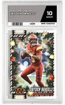 2026 TOPPS HOLIDAY #99 JAYDEN DANIELS MPE 10 GEM/MT — graded card up for auction