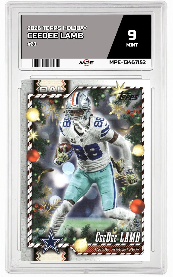 2026 TOPPS HOLIDAY #29 CEEDEE LAMB MPE 9 MINT — graded card auctioned from the MPE vault
