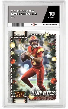 2026 TOPPS HOLIDAY #39 JAYDEN DANIELS MPE 10 GEM/MT — graded card up for auction
