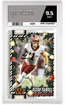 2026 TOPPS HOLIDAY #145 DEEBO SAMUEL MPE 9.5 MINT+ — graded card up for auction