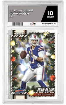 2026 TOPPS HOLIDAY #10 JOSH ALLEN MPE 10 GEM/MT — graded card up for auction