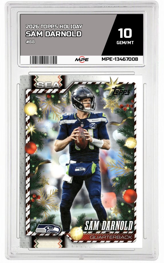 2026 TOPPS HOLIDAY #88 SAM DARNOLD MPE 10 GEM/MT — graded card auctioned from the MPE vault