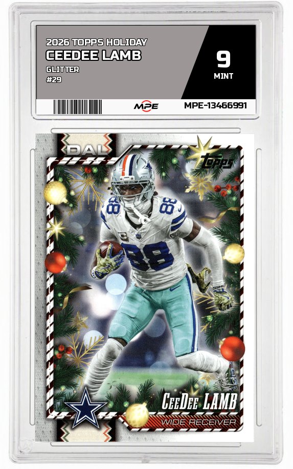 2026 TOPPS HOLIDAY GLITTER #29 CEEDEE LAMB MPE 9 MINT — graded card auctioned from the MPE vault