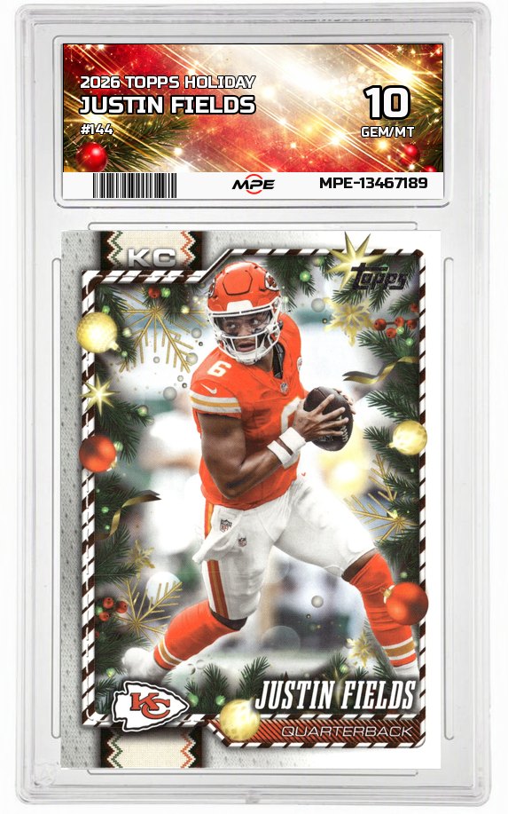 2026 TOPPS HOLIDAY #144 JUSTIN FIELDS MPE 10 GEM/MT — graded card auctioned from the MPE vault