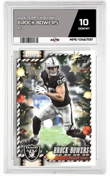 2026 TOPPS HOLIDAY #59 BROCK BOWERS MPE 10 GEM/MT — graded card up for auction