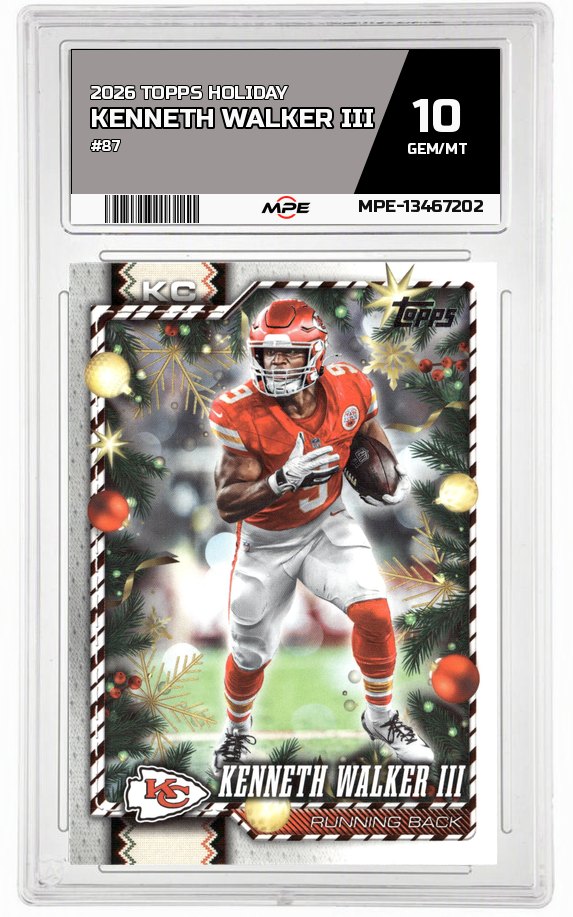 2026 TOPPS HOLIDAY #87 KENNETH WALKER III MPE 10 GEM/MT — graded card auctioned from the MPE vault