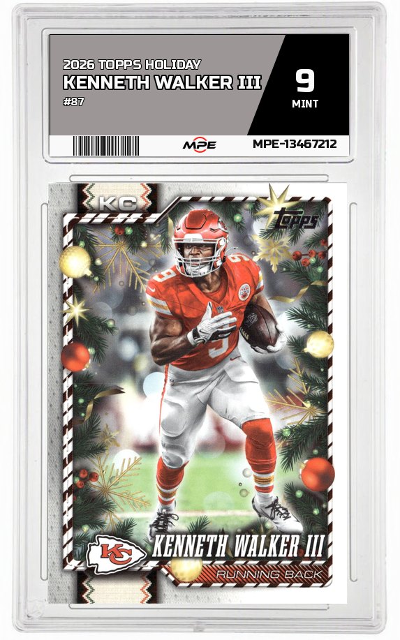 2026 TOPPS HOLIDAY #87 KENNETH WALKER III MPE 9 MINT — graded card auctioned from the MPE vault
