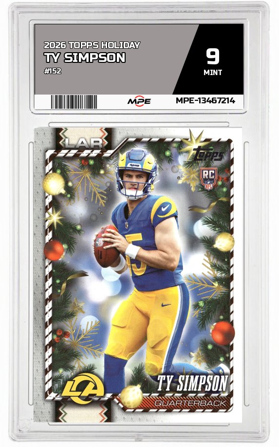 2026 TOPPS HOLIDAY #152 TY SIMPSON MPE 9 MINT — graded card auctioned from the MPE vault