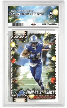2026 TOPPS HOLIDAY #34 AMON-RA ST. BROWN MPE 9 MINT — graded card up for auction