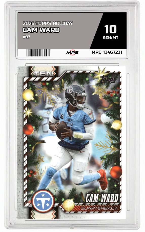 2026 TOPPS HOLIDAY #97 CAM WARD MPE 10 GEM/MT — graded card auctioned from the MPE vault
