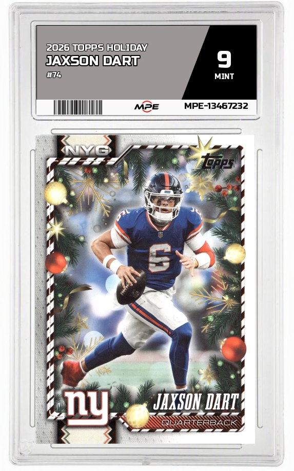 2026 TOPPS HOLIDAY #74 JAXSON DART MPE 9 MINT — graded card auctioned from the MPE vault
