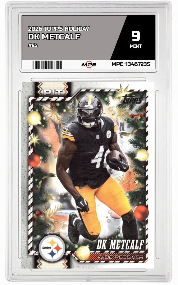 2026 TOPPS HOLIDAY #85 DK METCALF MPE 9 MINT — graded card auctioned from the MPE vault