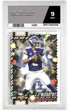 2026 TOPPS HOLIDAY #66 J.J. MCCARTHY MPE 9 MINT — graded card up for auction