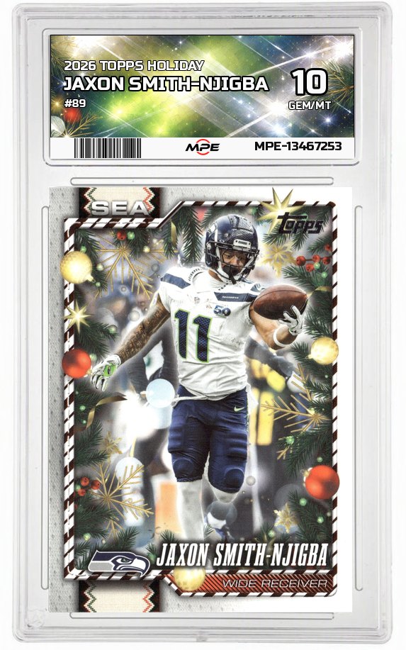 2026 TOPPS HOLIDAY #89 JAXON SMITH-NJIGBA MPE 10 GEM/MT — graded card auctioned from the MPE vault