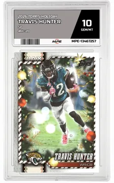 2026 TOPPS HOLIDAY SP #HE-20 TRAVIS HUNTER MPE 10 GEM/MT — graded card up for auction