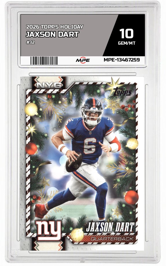 2026 TOPPS HOLIDAY #32 JAXSON DART MPE 10 GEM/MT — graded card auctioned from the MPE vault
